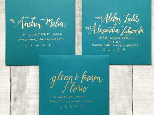 Turquoise with Gold Envelopes