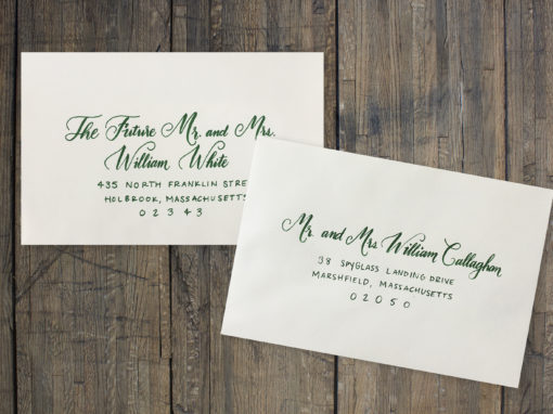 Cream Envelopes with Green Ink