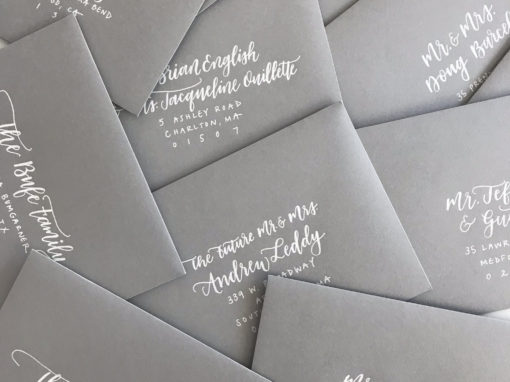Light Grey Envelopes with White Ink