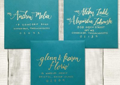 Turquoise with Gold Envelopes