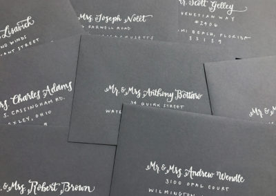 Charcoal Envelopes with White Ink
