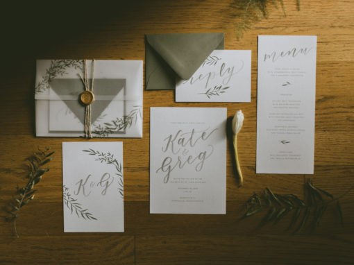 Winter Greenery Wedding Invitations